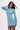 Estelle Backless Mini Dress in Metallic Sea Blue