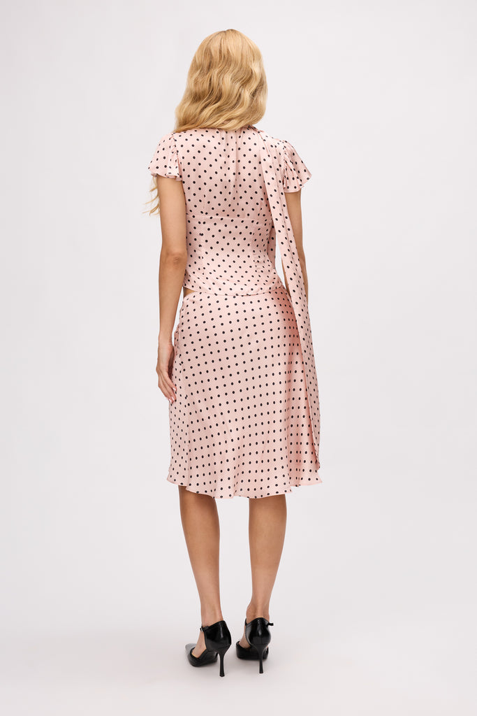 Ara Top in Pink Micro Dot