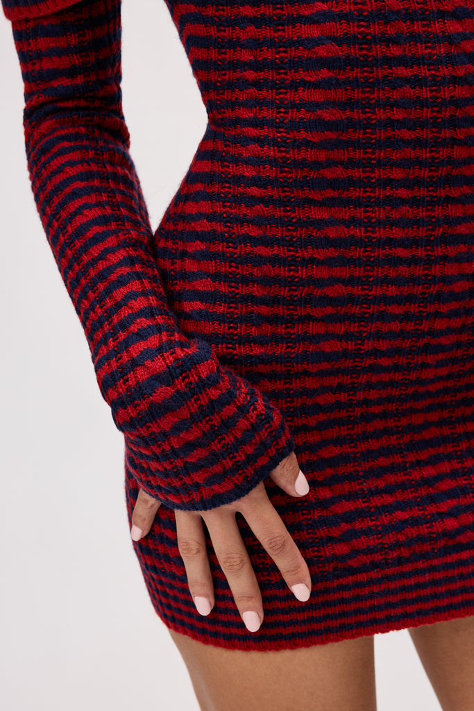 Noelle Dress in Autumn Stripe