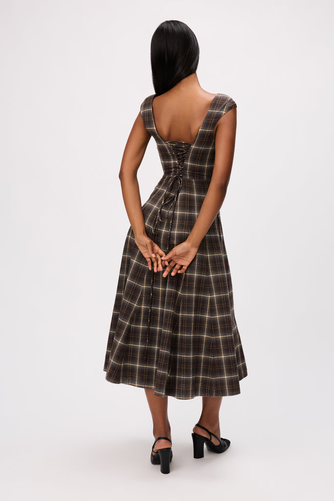 Leila Dress in Blue Tartan