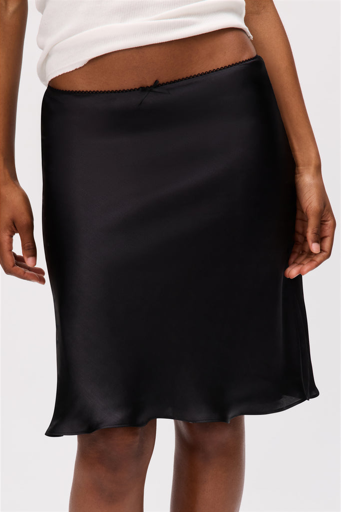 Paloma Satin Skirt in Black