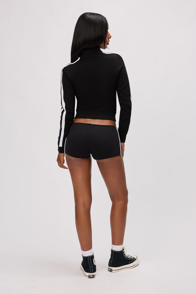 Varsity Zip Up Jacket in Black