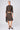 Maelie Low Rise Skirt in Brown Houndstooth