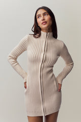 Nell Zip Up Dress in Ivory