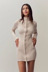 Nell Zip Up Dress in Ivory