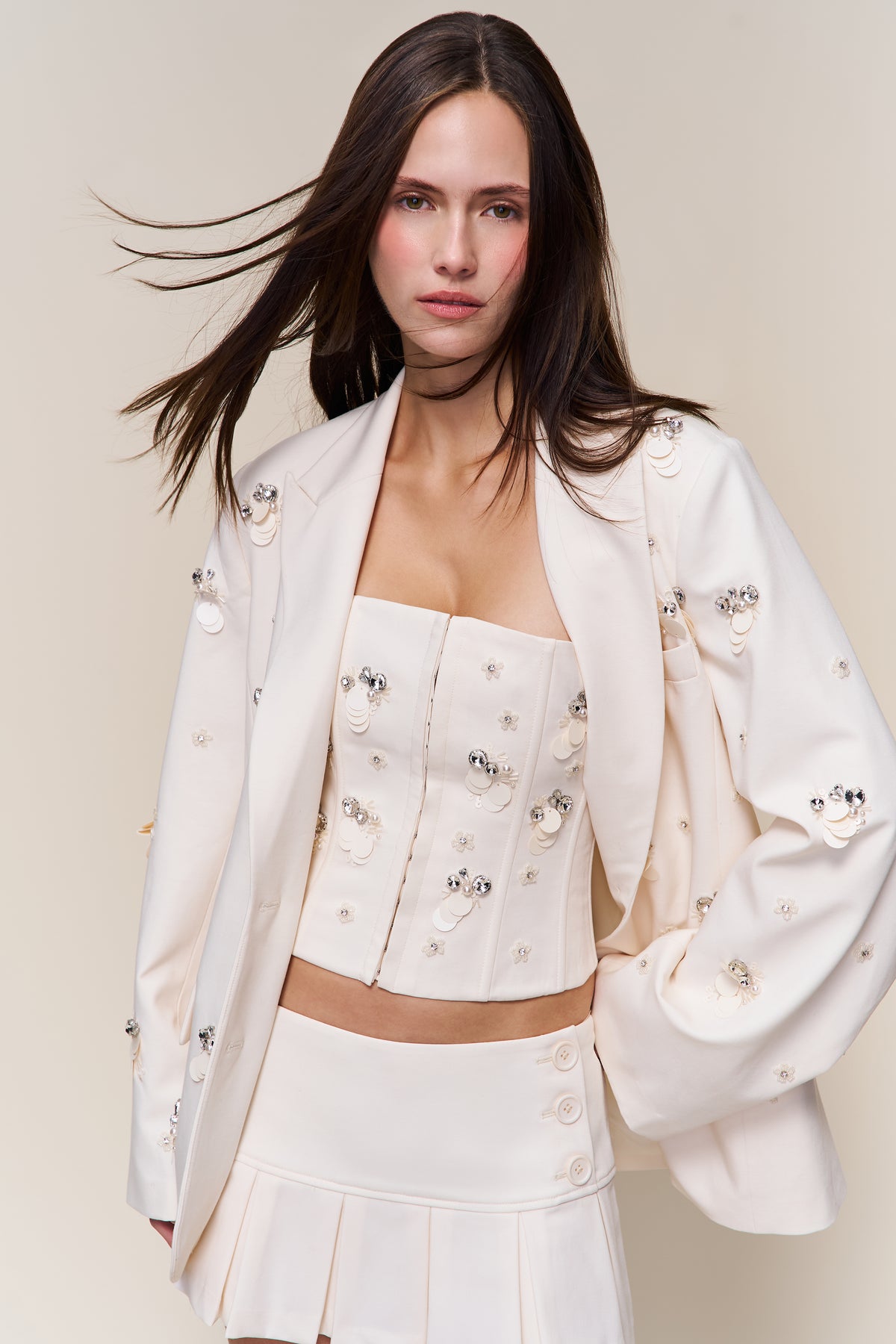 Embellished Twill Corset