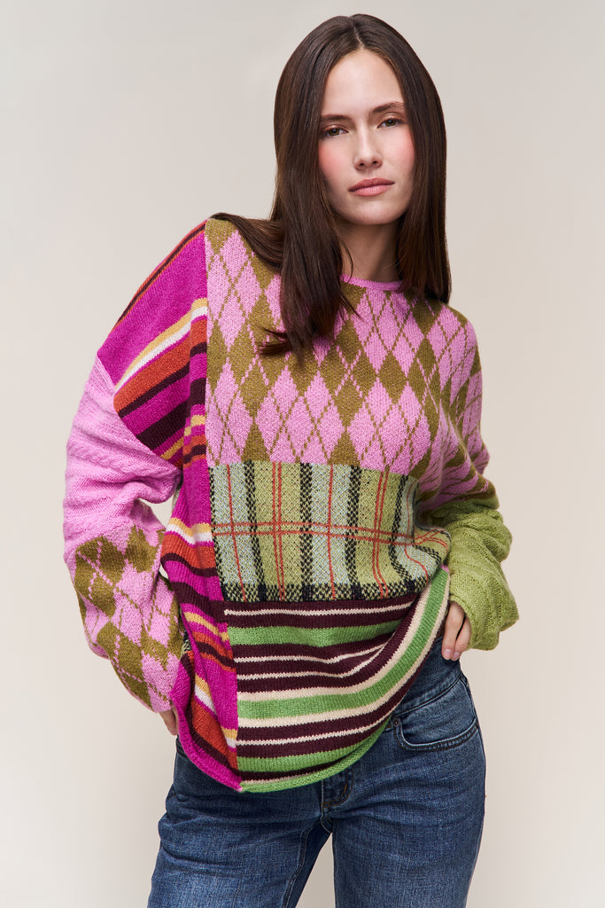 Zuri Sweater in Pink Multi