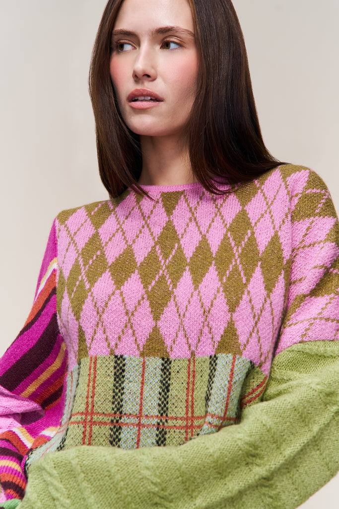 Zuri Sweater in Pink Multi