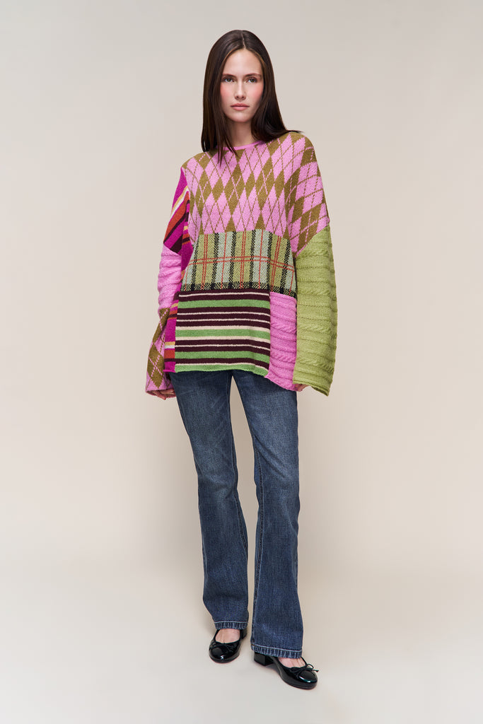 Zuri Sweater in Pink Multi