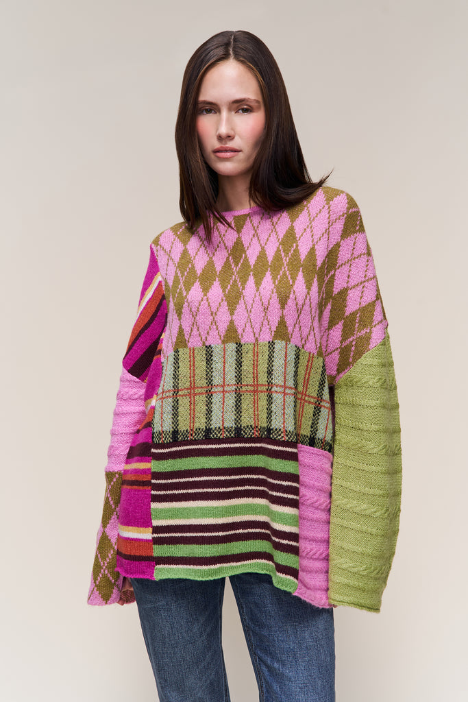 Zuri Sweater in Pink Multi