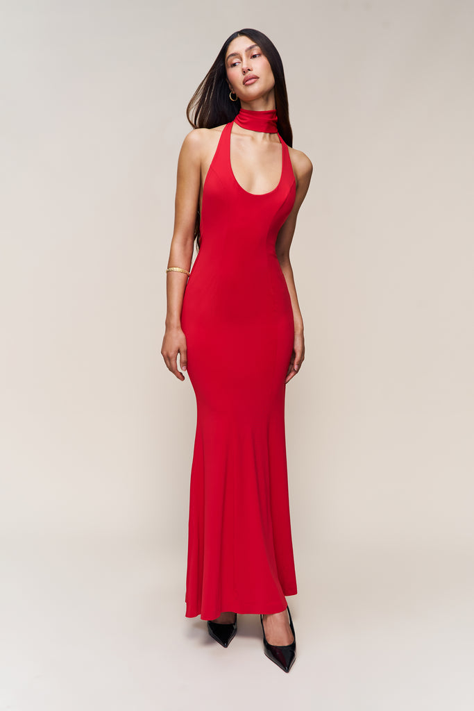 GUIZIO Siena Maxi Dress Red Love / L