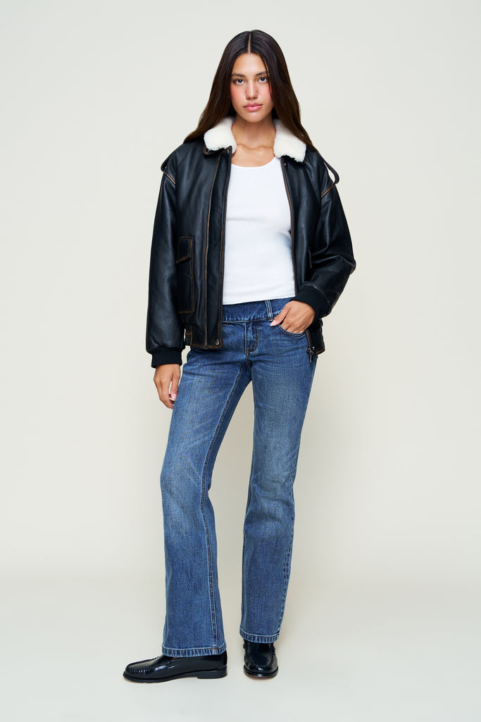 HUGO VINTAGE LEATHER BOMBER