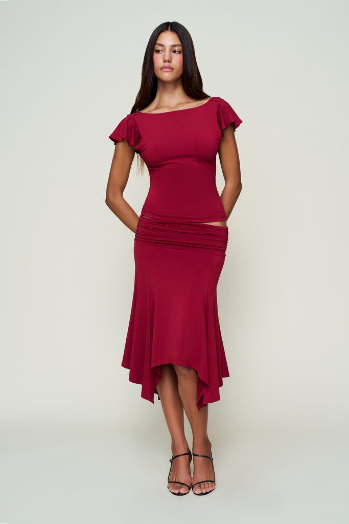 Soffiano Top in Bordeaux