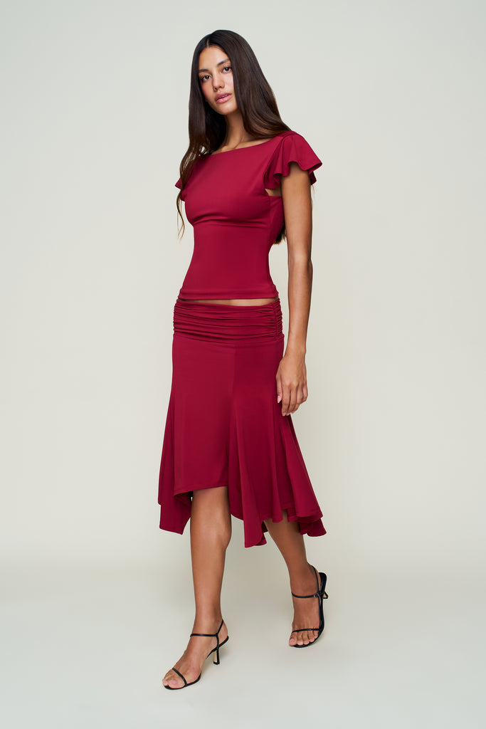 Soffiano Top in Bordeaux