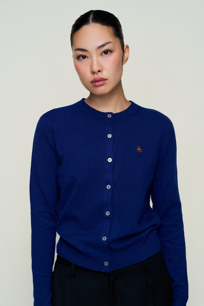 June Relaxed Wool Cardigan in Navy