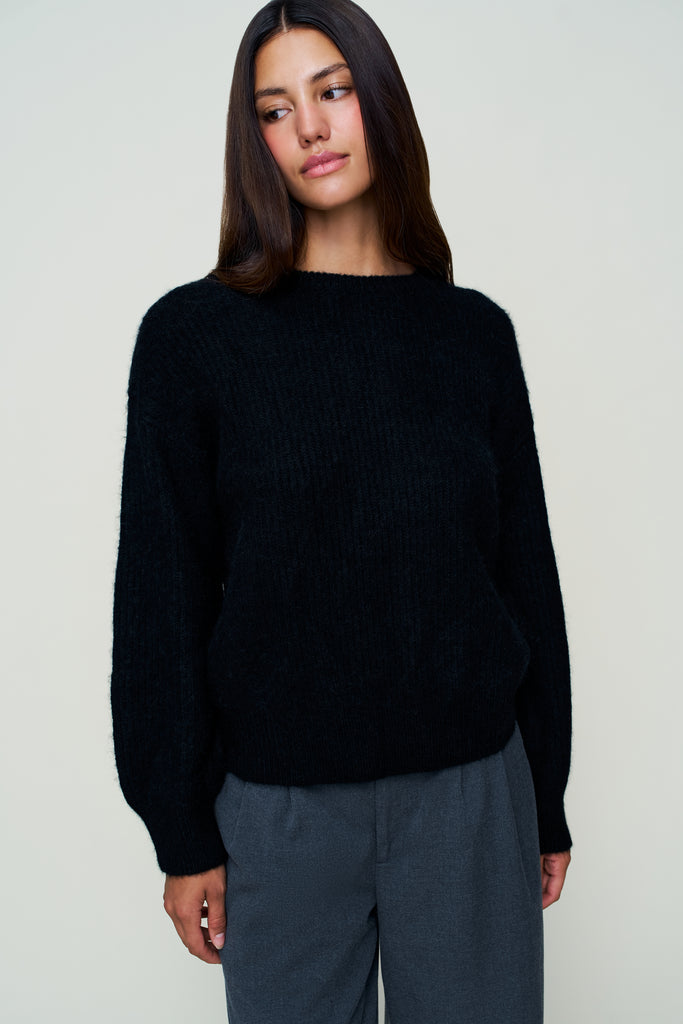 BOBBIE OVERSIZED WOOL JUMPER IN BLACK