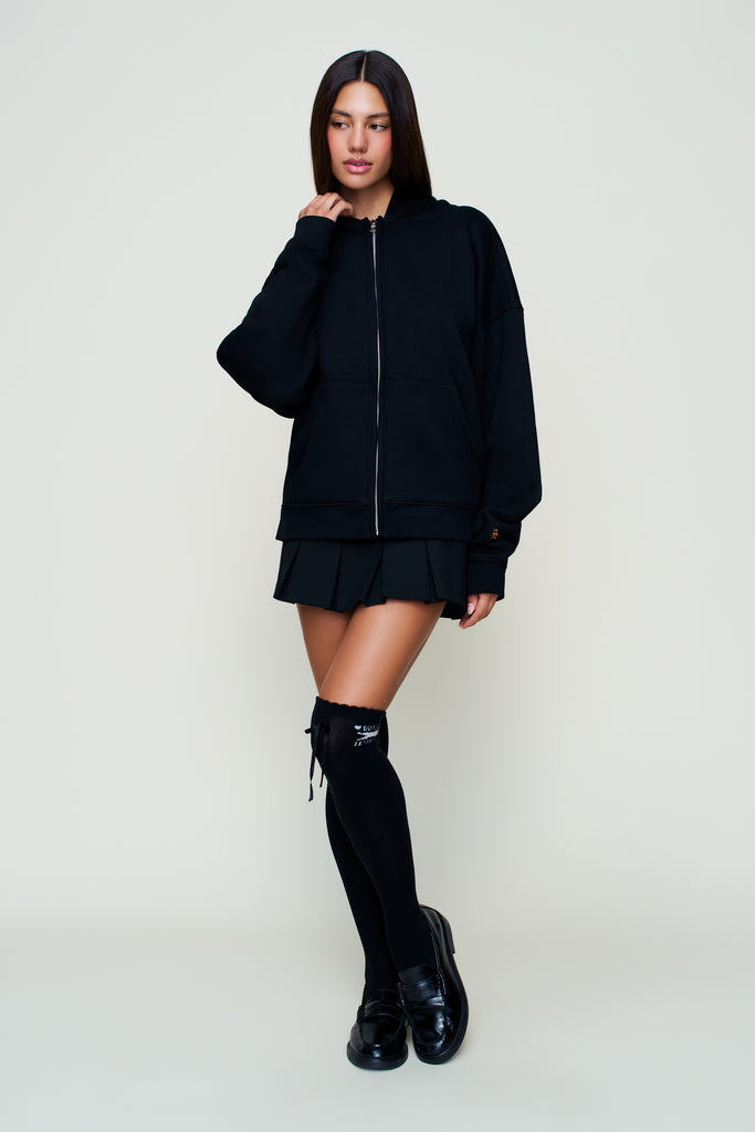 Shiba Zip Up  in Black