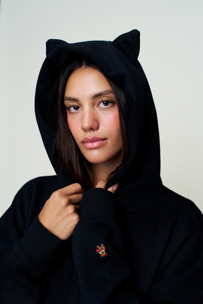 Shiba Zip Up  in Black