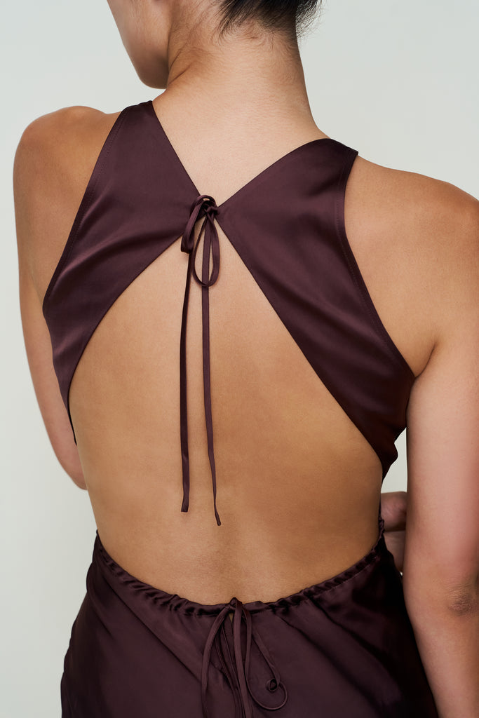 Lina Midi Dress in Dark Chocolate