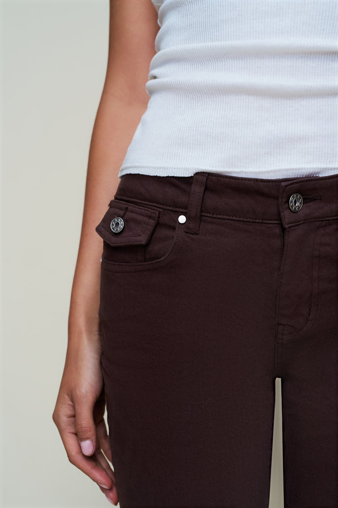 Low Rise Flare Twill Pant
