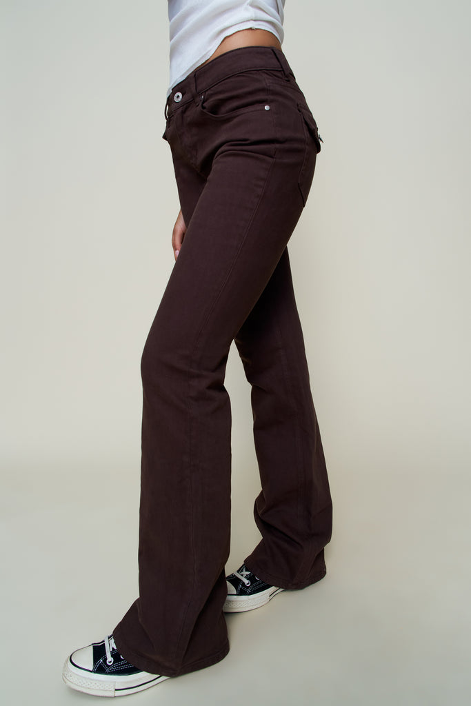 Low Rise Flare Twill Pant
