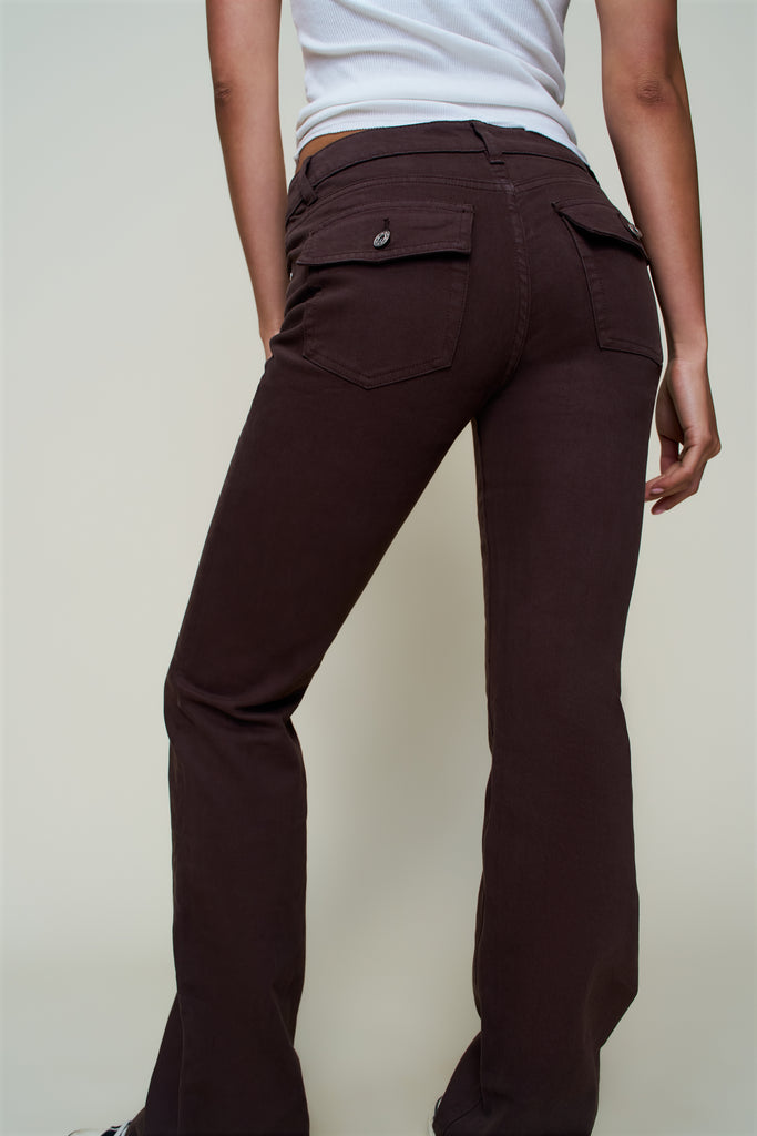 Low Rise Flare Twill Pant