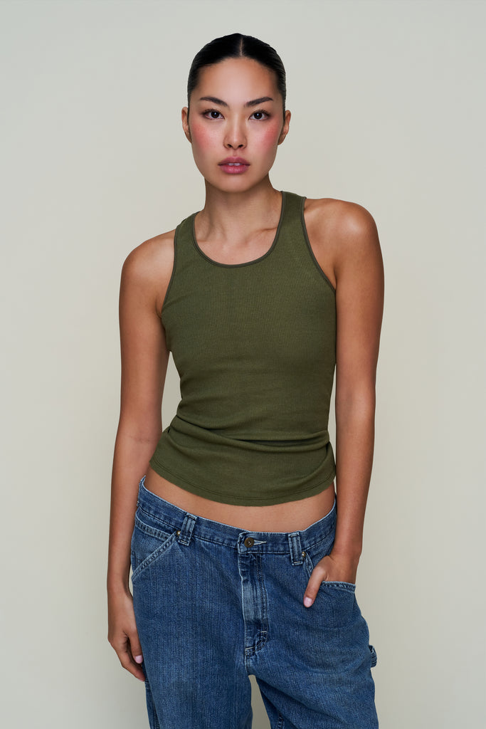 The Perfect Classic Tank in Olive