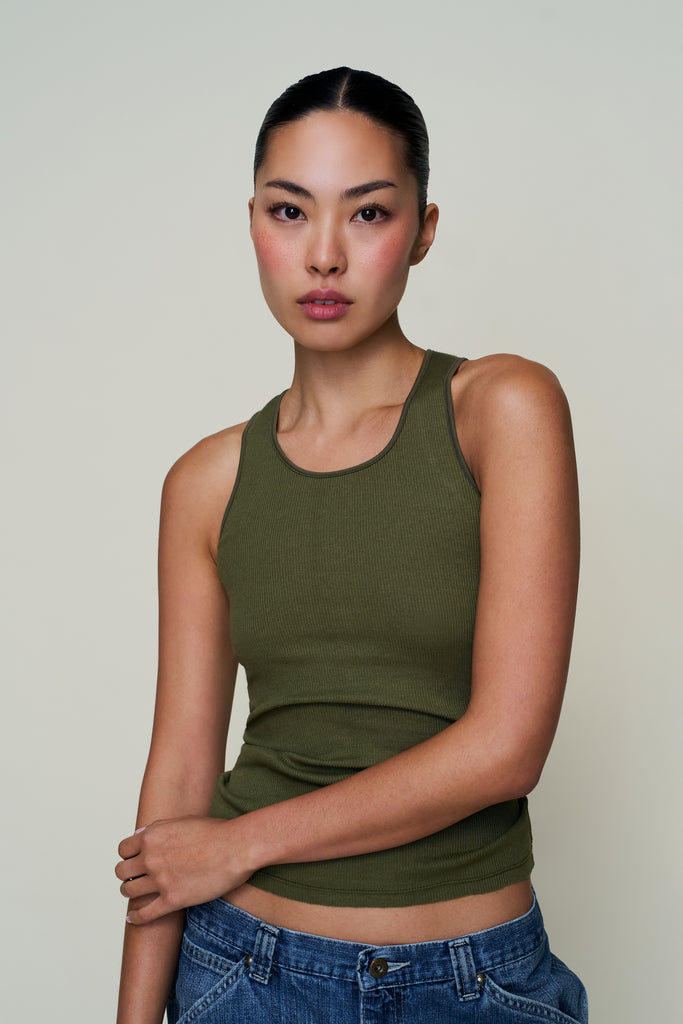 The Perfect Classic Tank in Olive