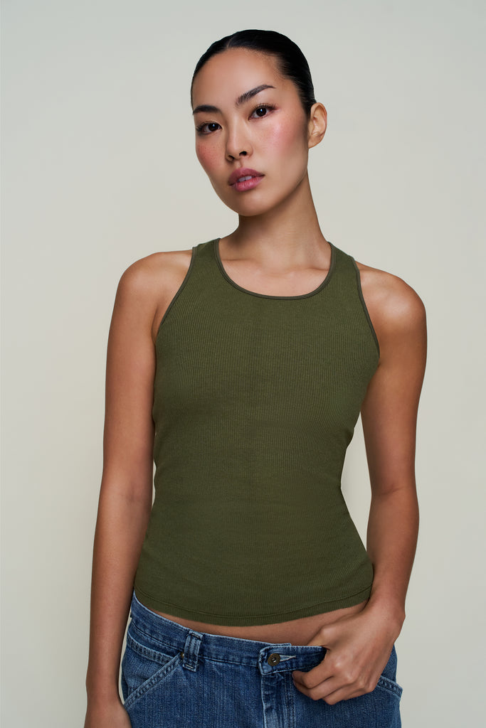 The Perfect Classic Tank in Olive