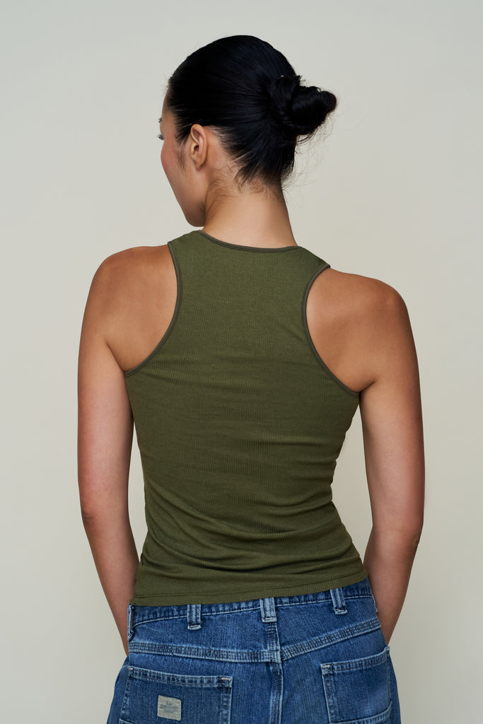 The Perfect Classic Tank in Olive