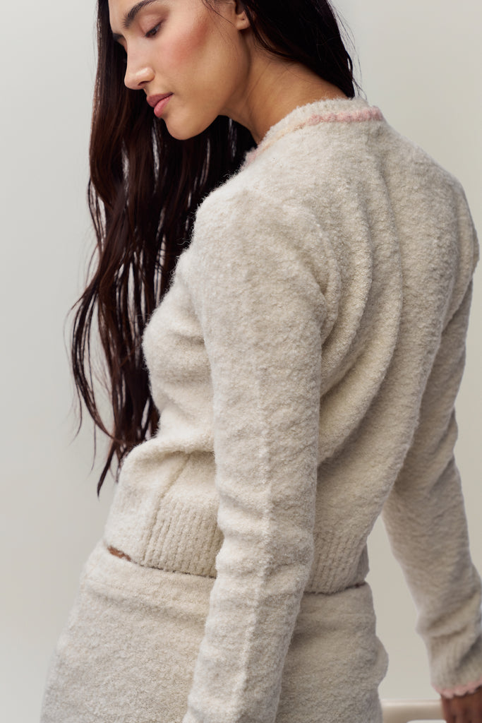 Palmyra Knit Cardigan in Ivory