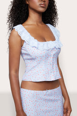 PALOMA LACE TOP IN PRINTED WILDFLOWER