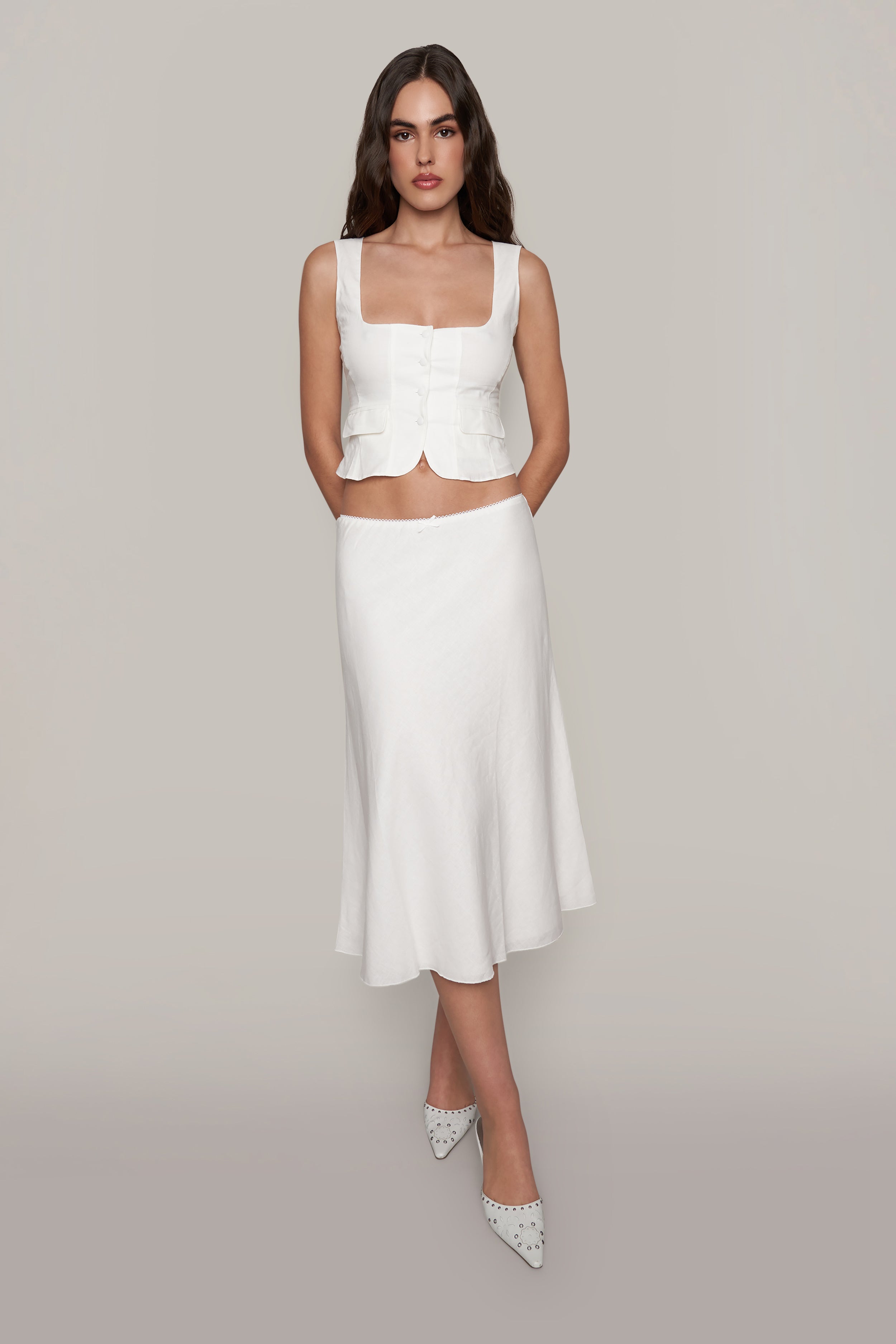 PALO SANTO SKIRT CREAM WHITE