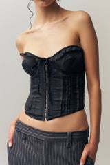 Pintuck Corset in Black