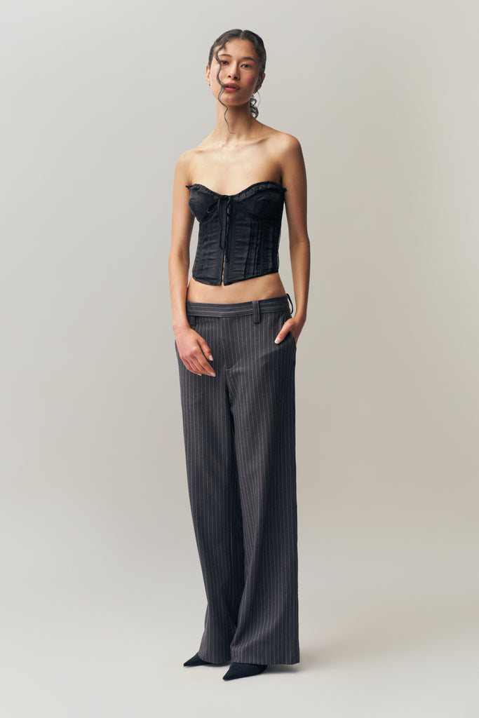 Pintuck Corset in Black