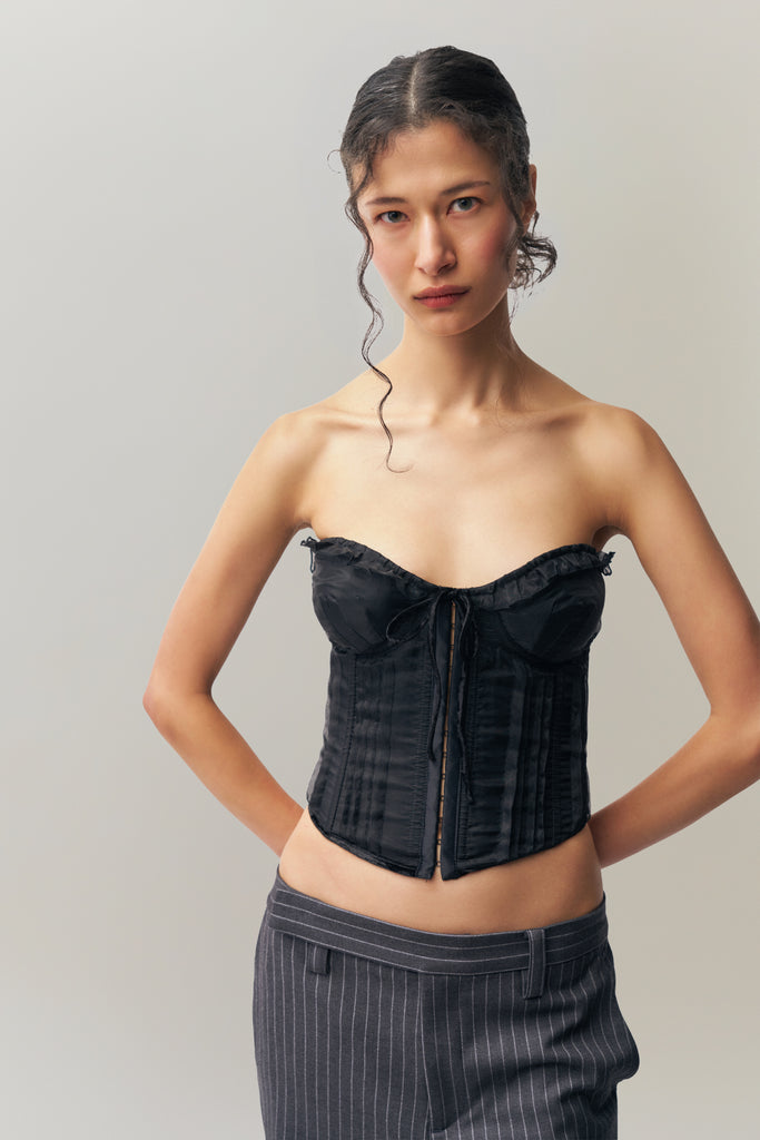 Pintuck Corset in Black