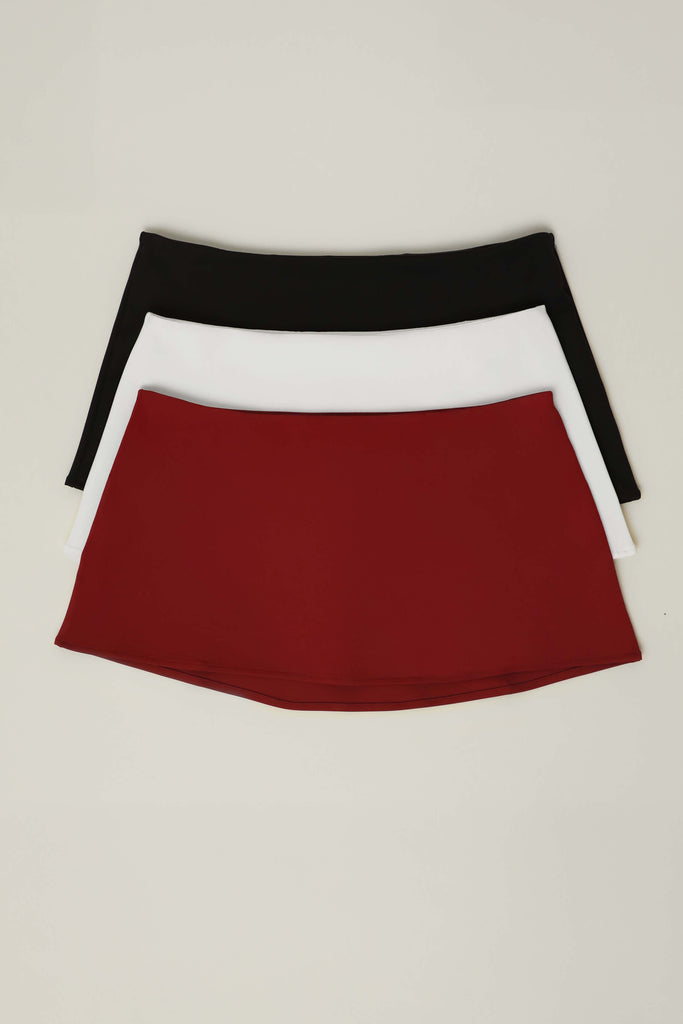 Micro Mini Stretch Skirt, 3-pack