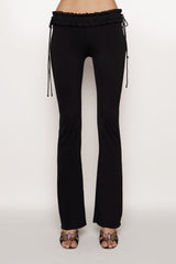 Ruched Side Tie Stretch Pant