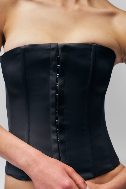 Satin Corset in Black