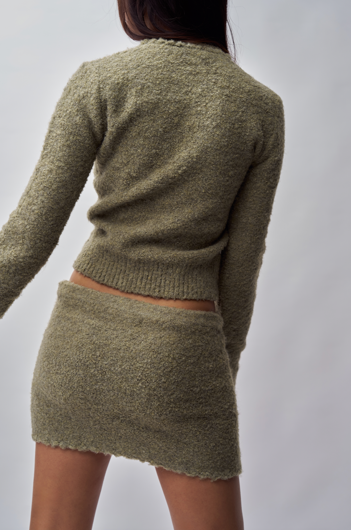 【関税込み】GUIZIO グリーン Palmyra ニット ミニスカート Palmyra Knit Cardigan – Guizio