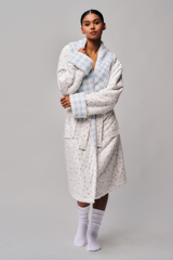 Cozy Cloud Robe in Floral White/ Gingham