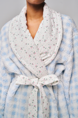 Cozy Cloud Robe in Floral White/ Gingham