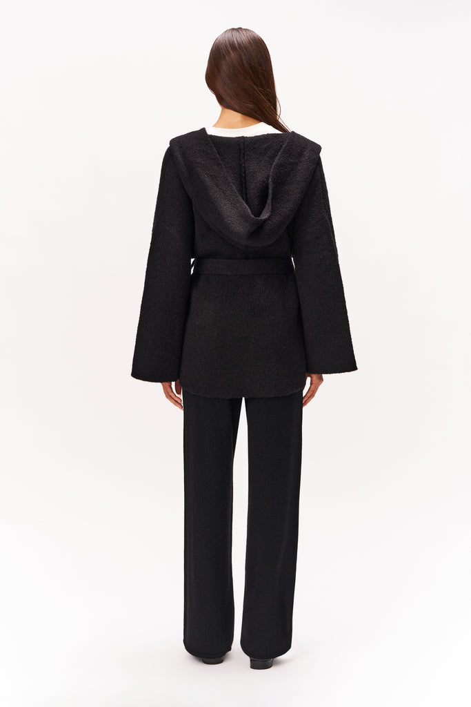 CAROLINE WRAP SWEATER IN BLACK