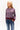 MELINA KNIT JACKET IN BURGUNDY & BLUE STRIPE