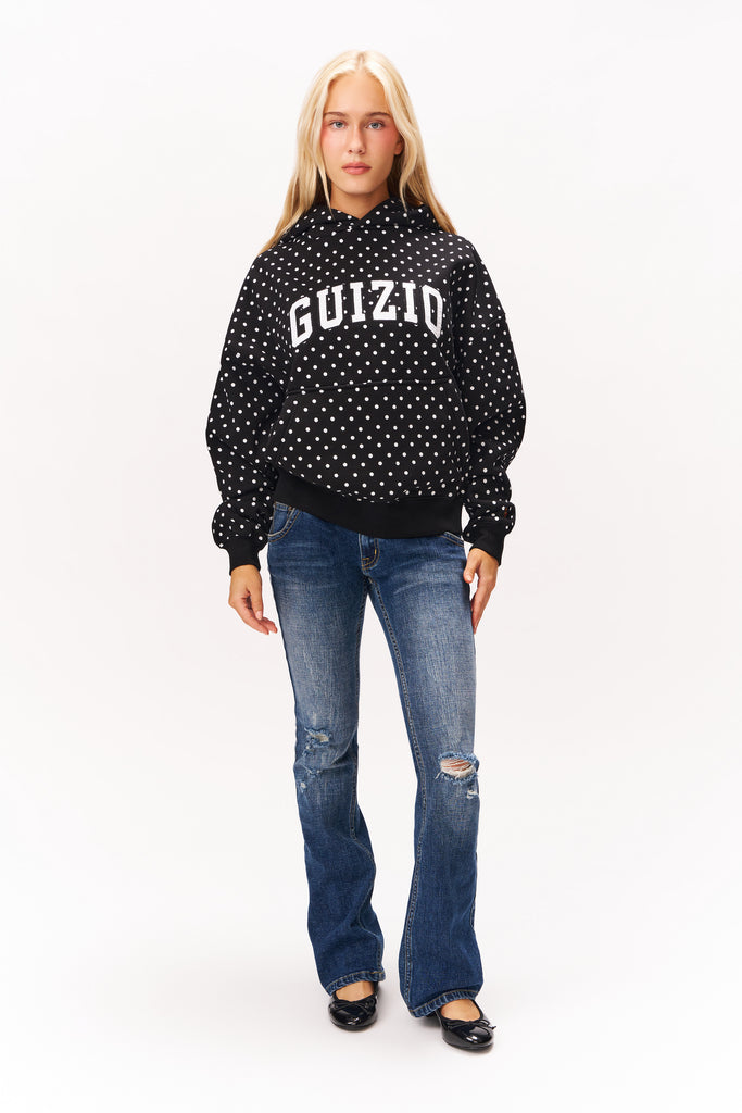 GUIZIO PULLOVER HOODIE IN WHITE DOT