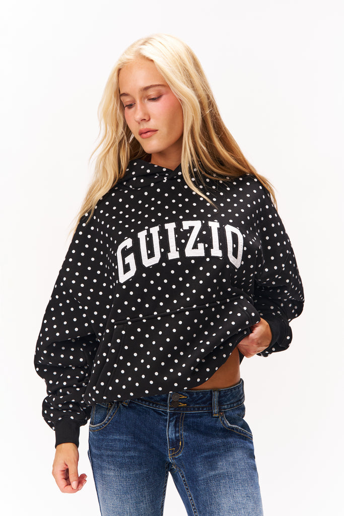 GUIZIO PULLOVER HOODIE IN WHITE DOT