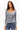 LONG SLEEVE HENLEY TOP IN HEATHER GREY NAVY PREPPY STRIPE