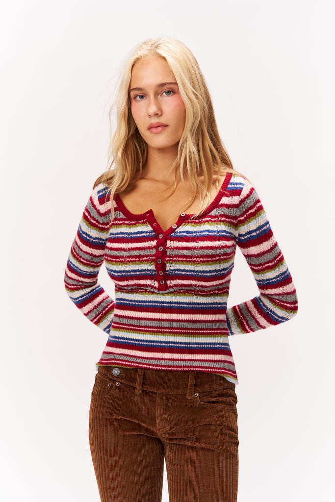 Jolie Henley in Blue Skinny Stripe