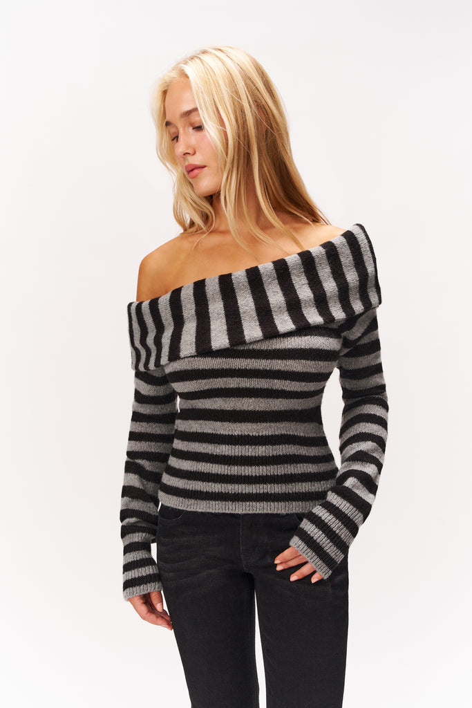YSABEL SWEATER IN MIDNIGHT STRIPE