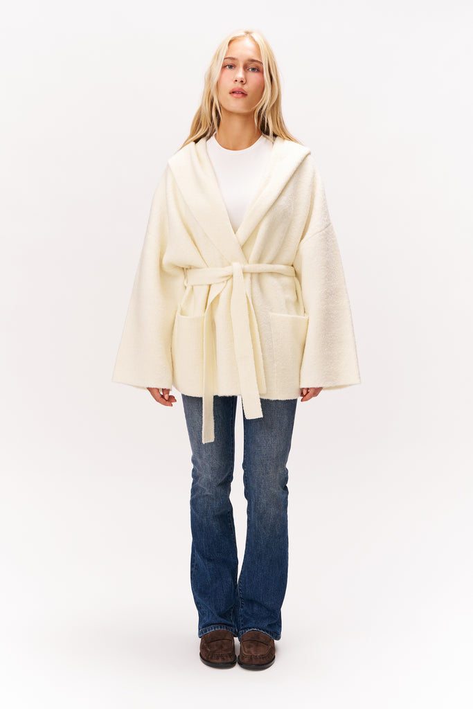 CAROLINE WRAP SWEATER IN IVORY
